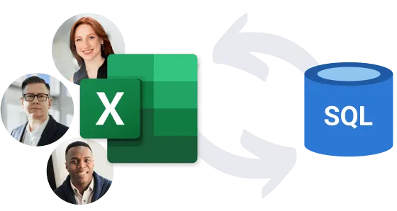 hero image with sql and excel flow
