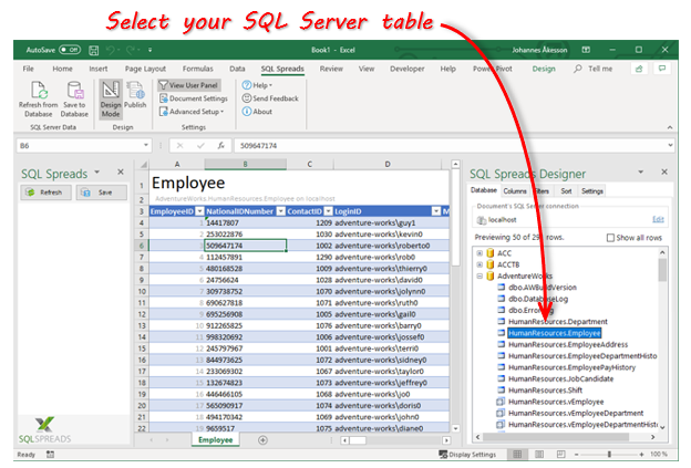 sql studio manager import contents from excel