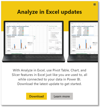 Analyze In Excel Updates