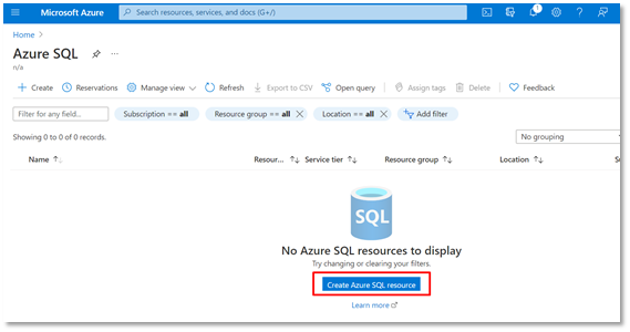 Azure SQL home