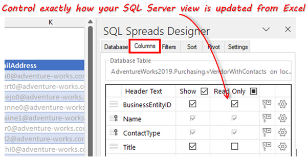 Control how your SQL Server View is displayed
