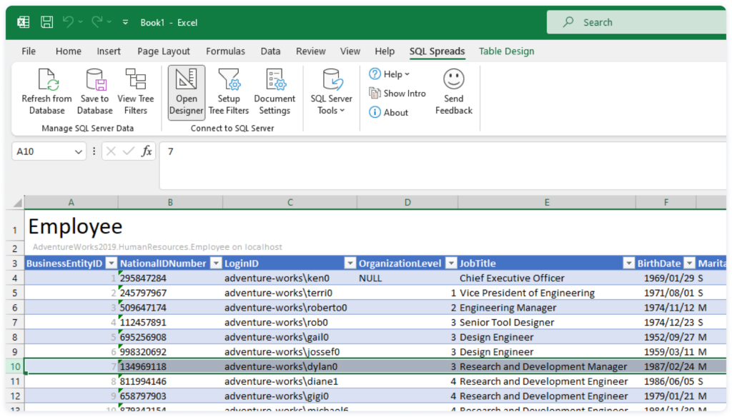 Delete a whole record in SQL Server by deleting the entire row from Excel