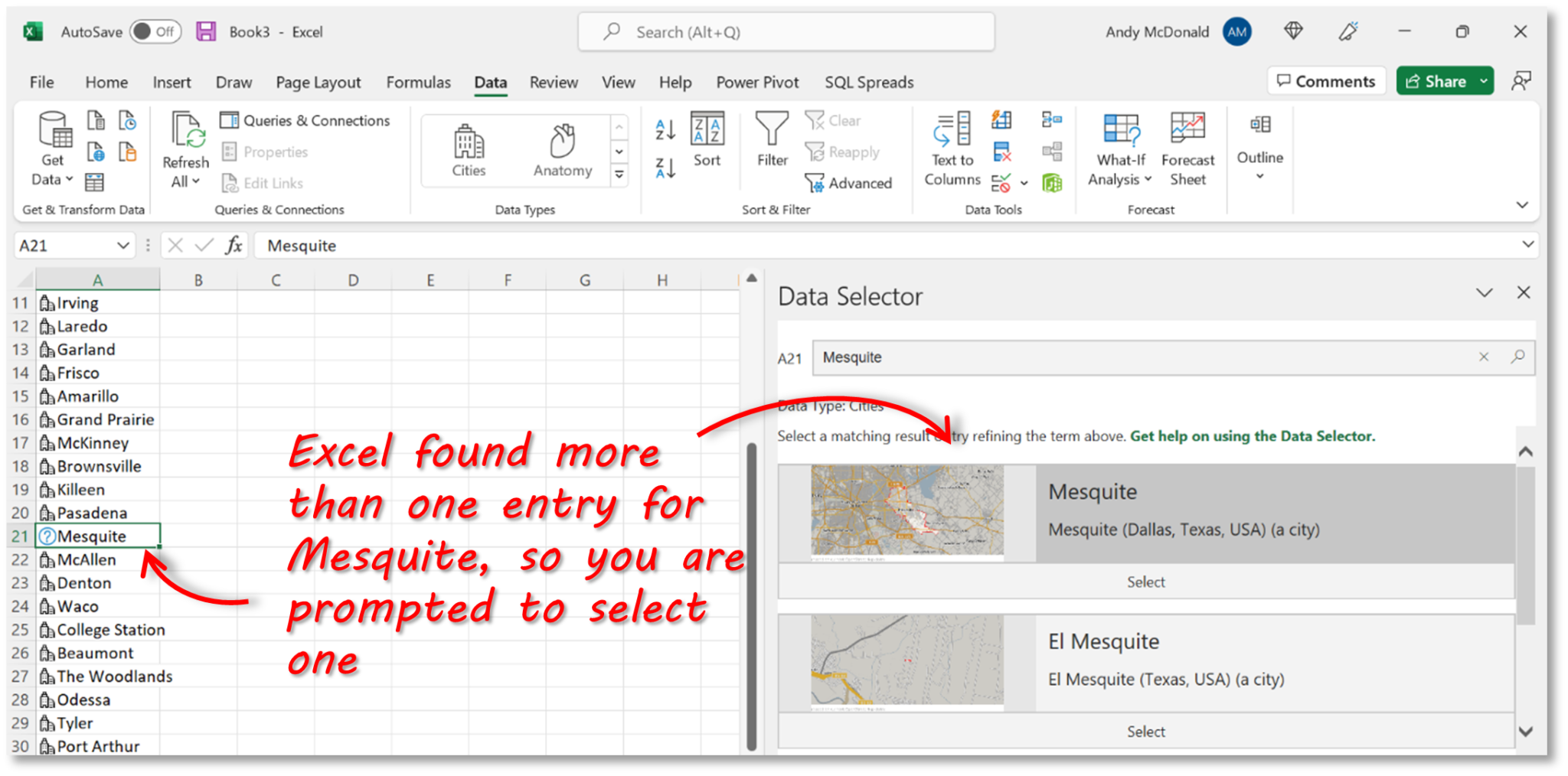 Excel Linked Data Types An Introduction SQL Spreads