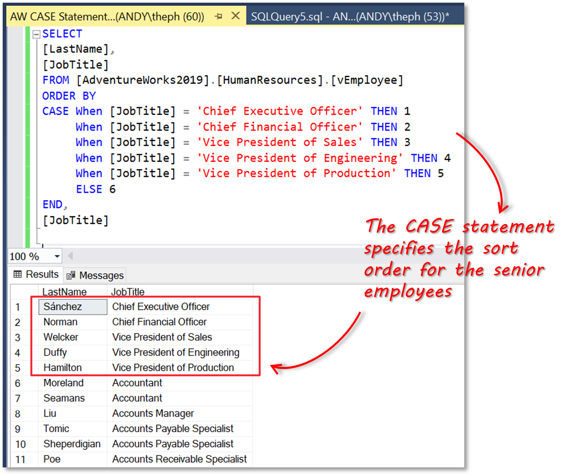 SQL CASE Statement - Order By