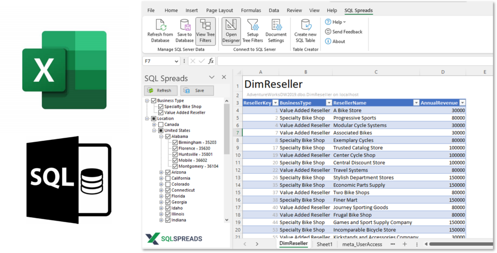 Tree Filters in Excel an easy way to view and filter SQL data SQL