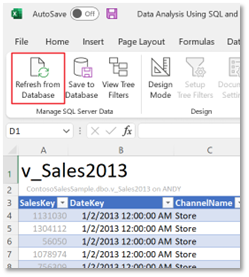 SQL Spreads Refresh Sales Data from Database